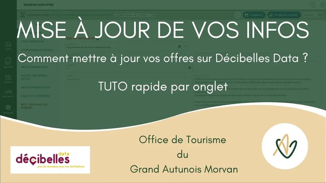 ALL BORDEREAUX EXCEPT FESTIVALS AND EVENTS: How to update your offer?