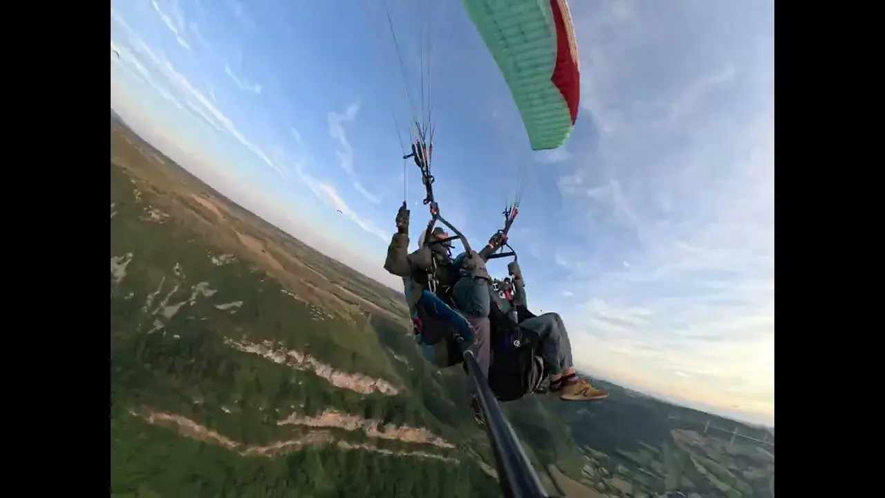 hélico couché de soleil