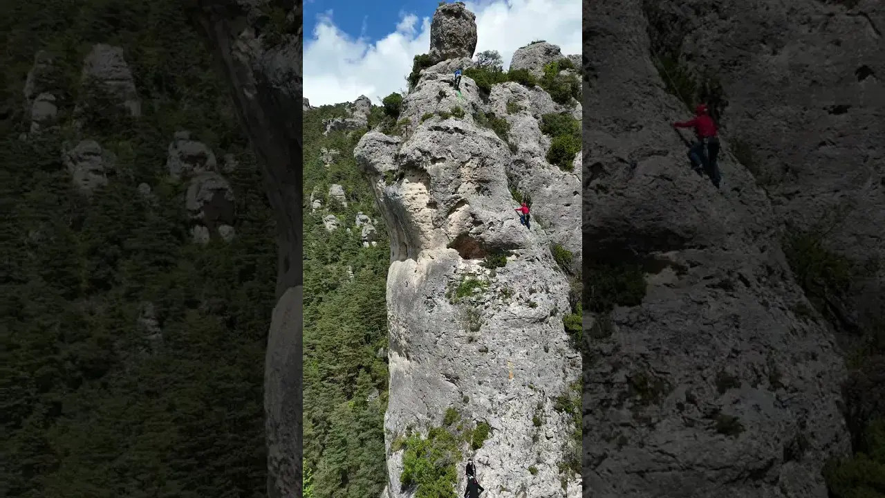 escalade dans les gorges de la jonte avec horizon