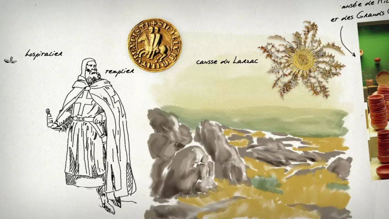 Grand Site Midi-Pyrénées Viaduc de Millau... Carnet de voyage en aquarelles