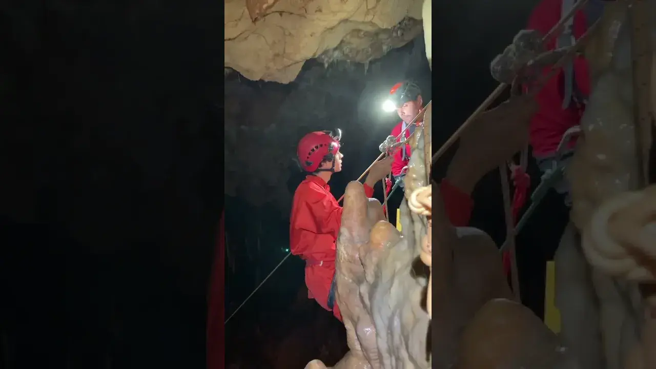 le combiné : spéléologie à l'aven d'orgnac