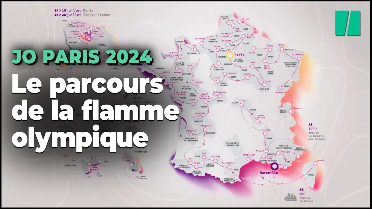 Le parcours de la flamme olympique des JO de Paris 2024