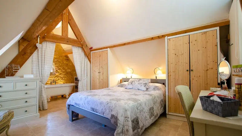 Chambre spacieuse et lumineuse avec salle de bain privative