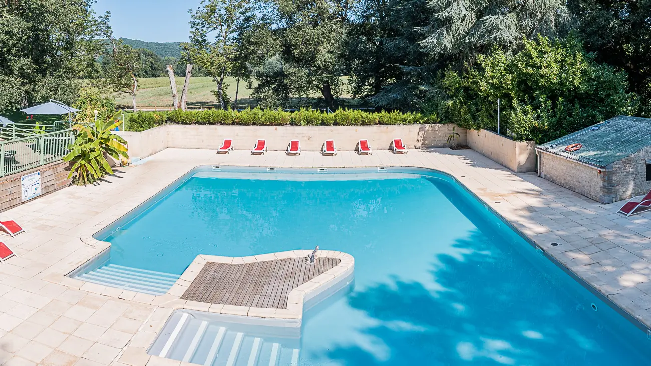 Camping Les Granges - Vue drone - piscine