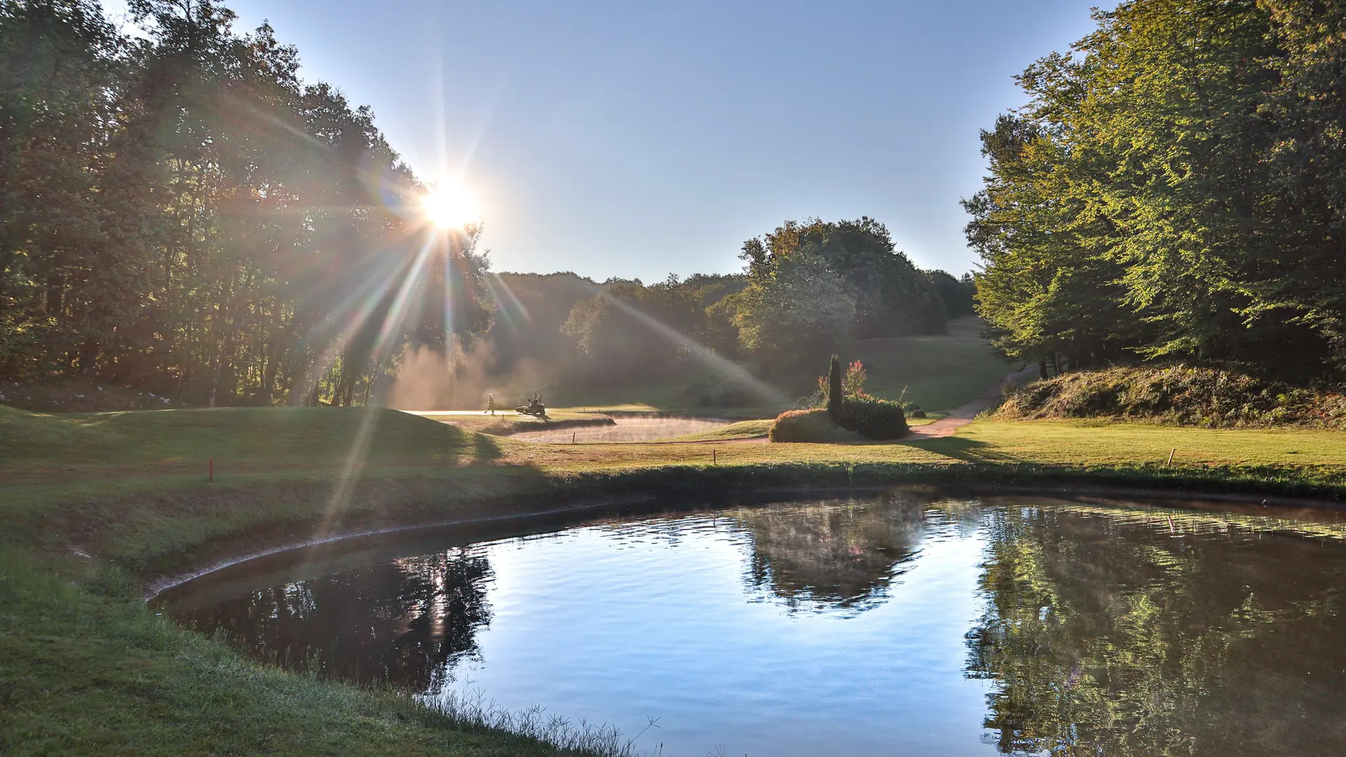 Lever de soleil sur le parcours