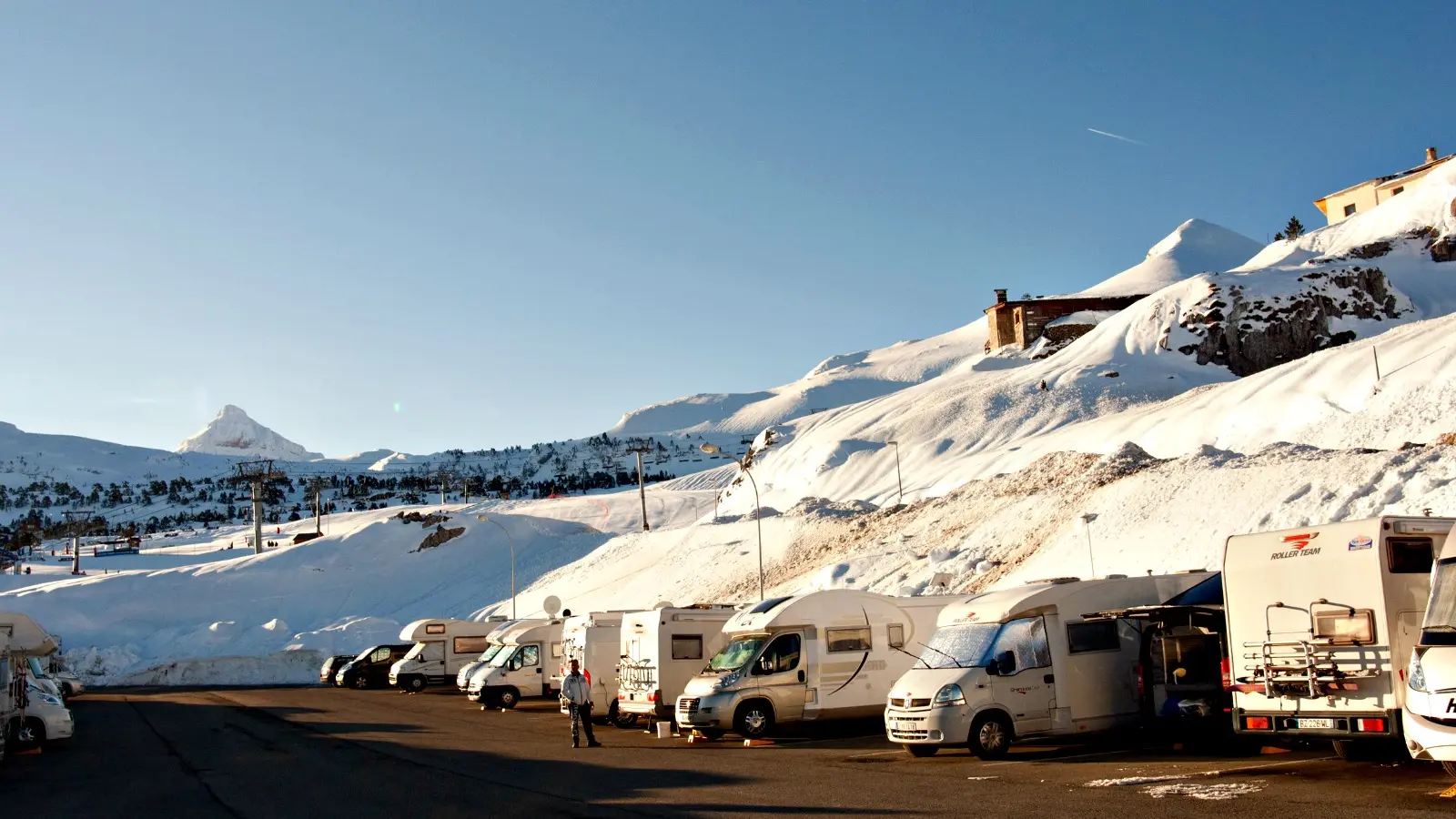 Aire de camping-cars de La Pierre Saint-Martin - Hiver