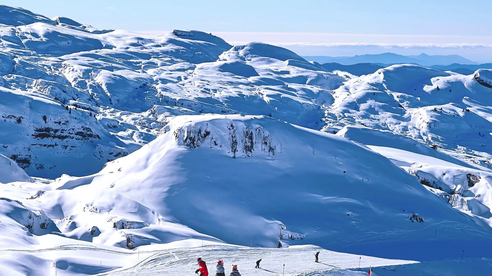 Descente du Boulevard des Pyrénées avec l'école du ski Français