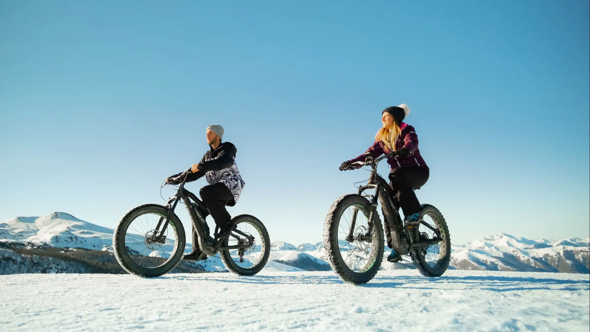 Fatbike sur neige à l'espace nordique de La Pierre Saint-Martin