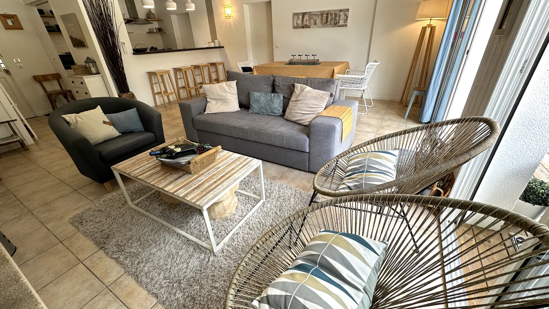 Salon  Gîte Chez Céline sous les pins à Vielle Saint Girons avec Gites40