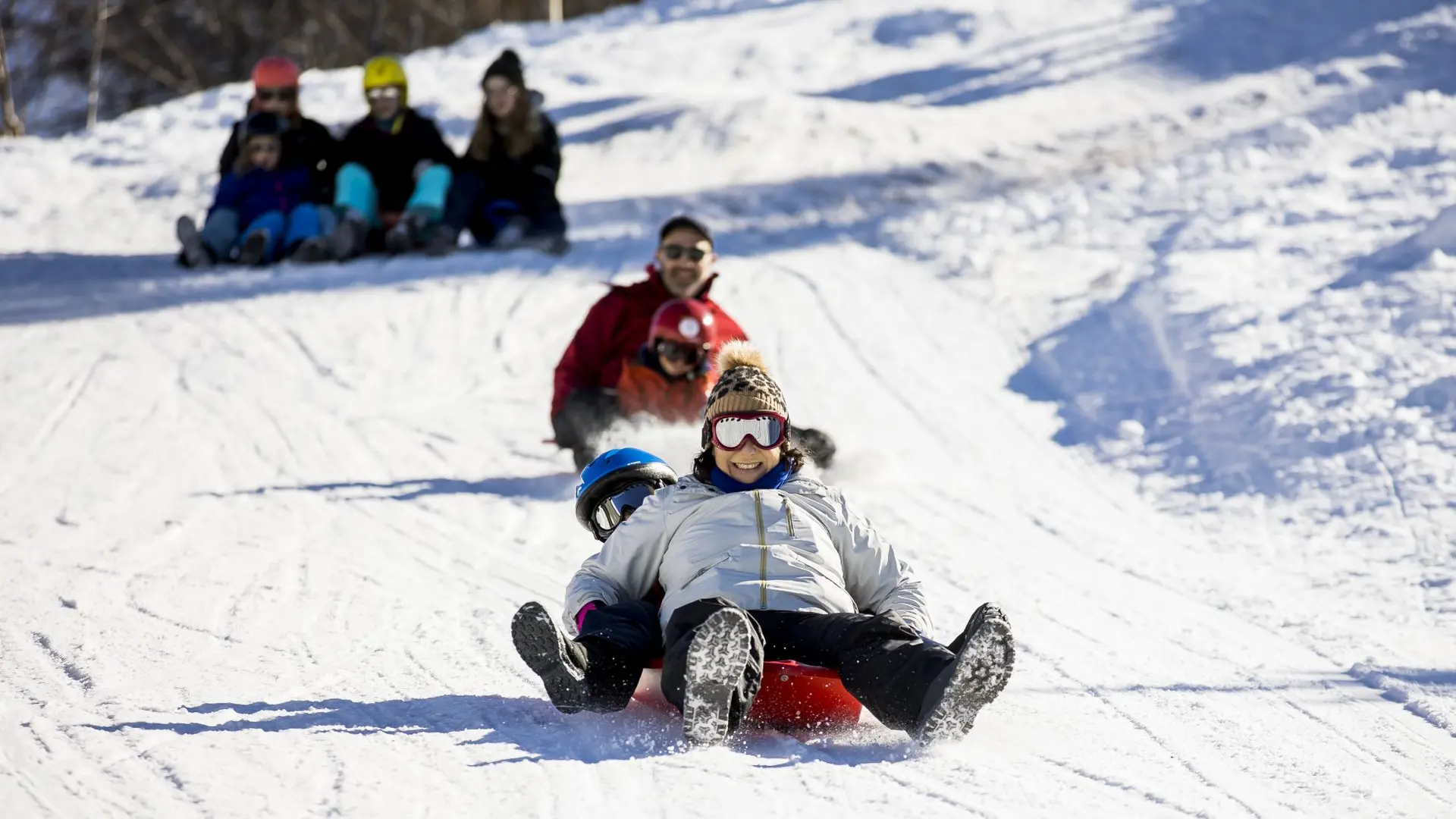 Luge en famille à l'Espace Somport