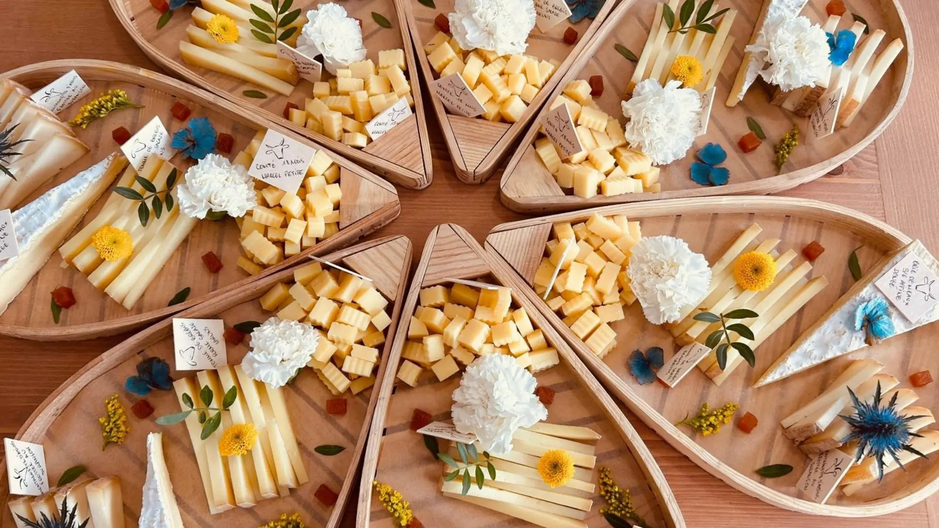 Plateaux de fromages pour un mariage