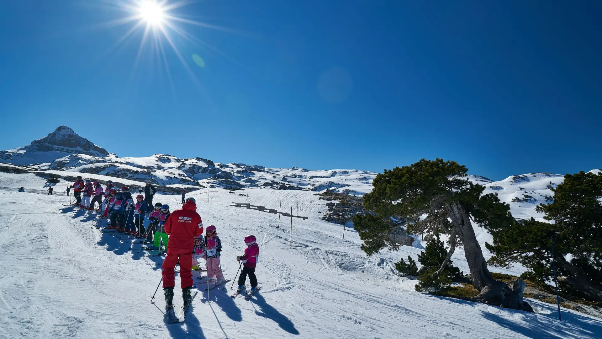 Cours collectif enfant avec l'ESF de La Pierre Saint-Martin