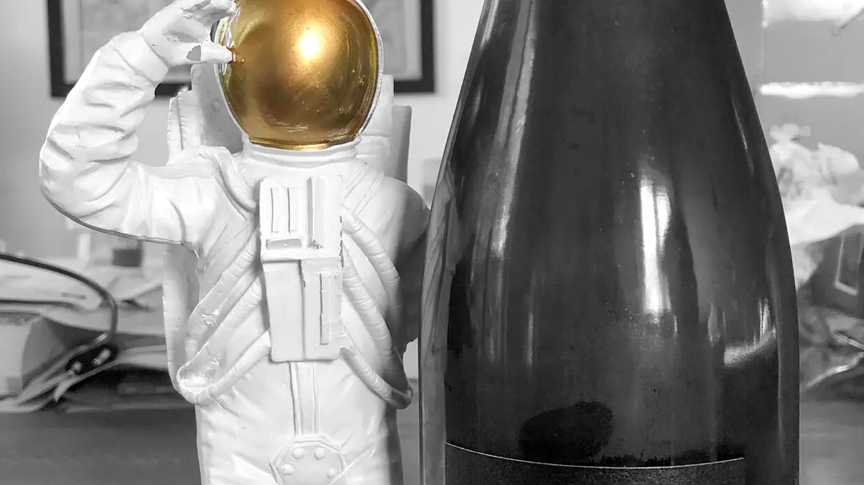 Bouteille champagne Doré Léguillette_astronaute