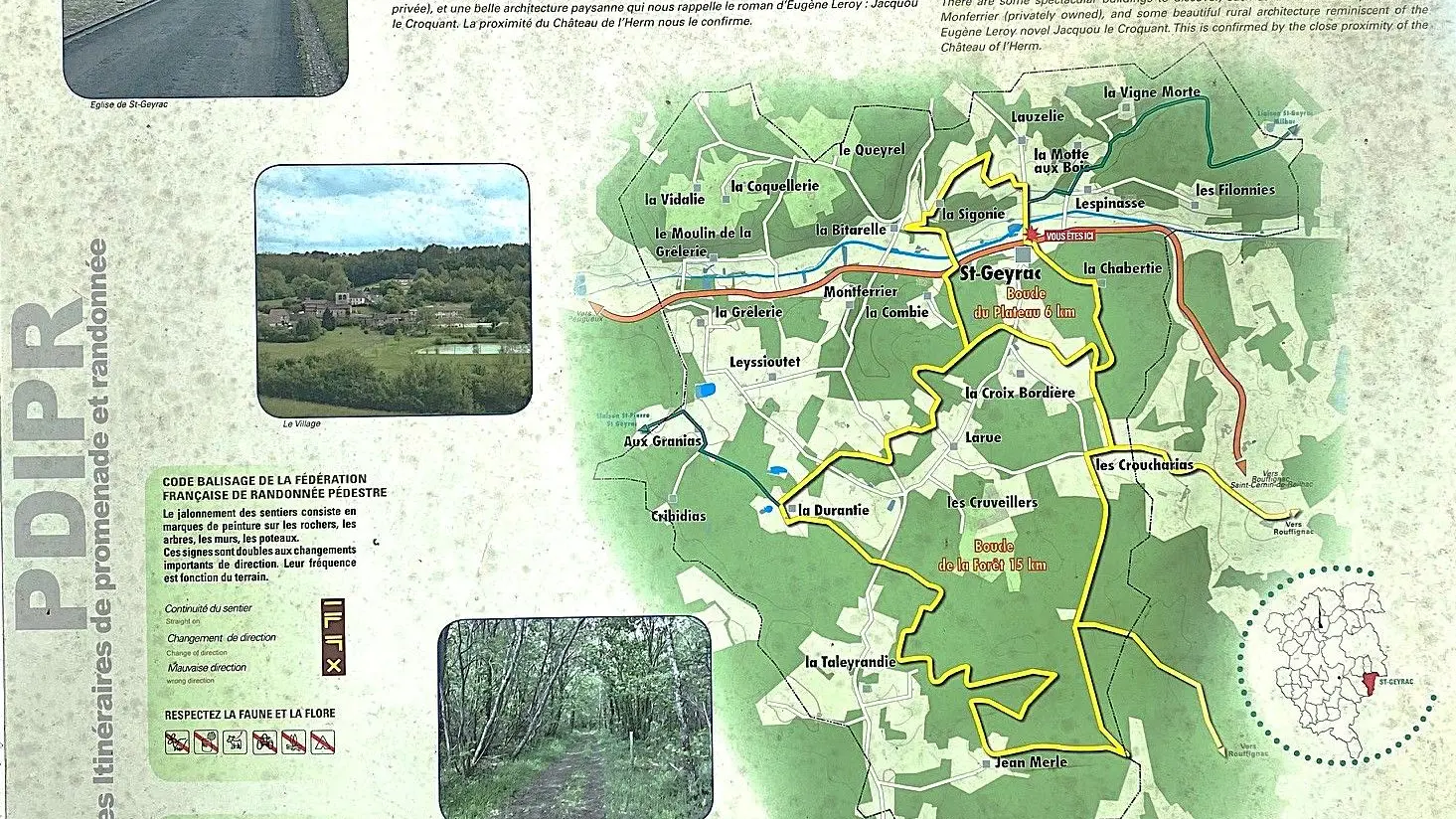 SAINT GERAC-Boucle de la Forêt-Panneau d'appel