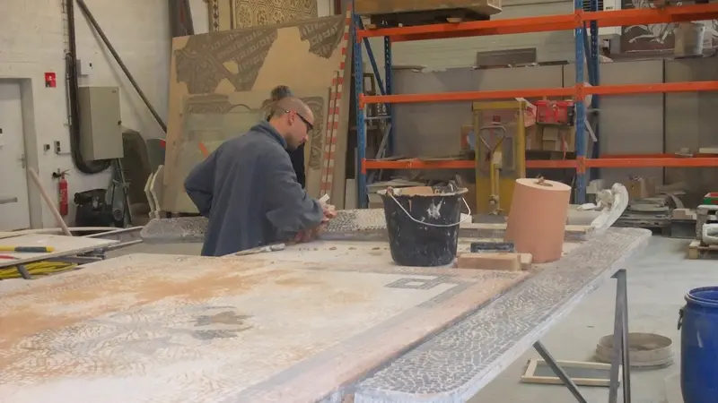 Socra Périgueux Marsac restauration mosaïque