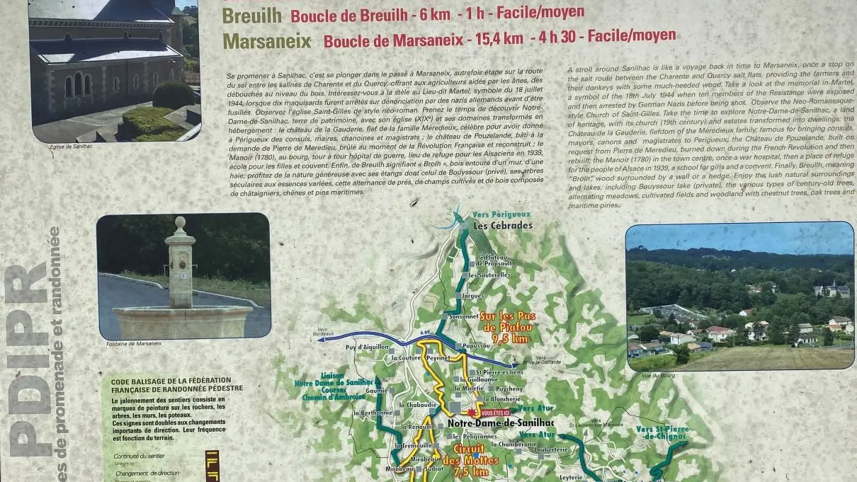 Sur les pas de Piafou Notre Dame de Sanilhac_panneau