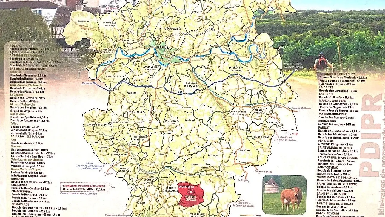 VEYRINES-DE-VERGT-Boucle du 45ème parallèle-Panneau d'appel 2