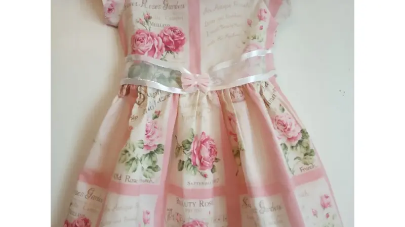 robe-rose-avec-manches-6-9-mois