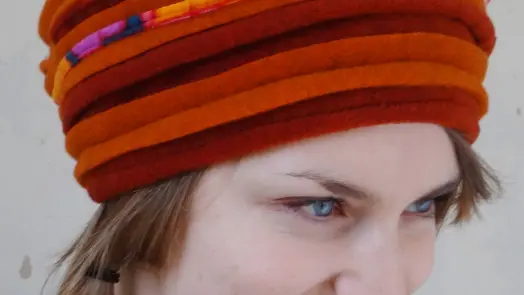 Bonnet Foliz Brique et citrouille