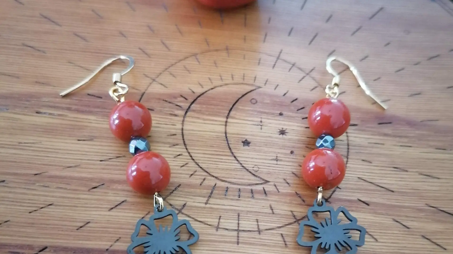 Boucles d'oreilles coquelicot