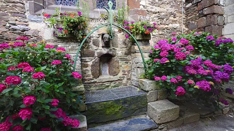Fontaine du Lion d'Or, accolée à l'église St Gilles - Malestroit