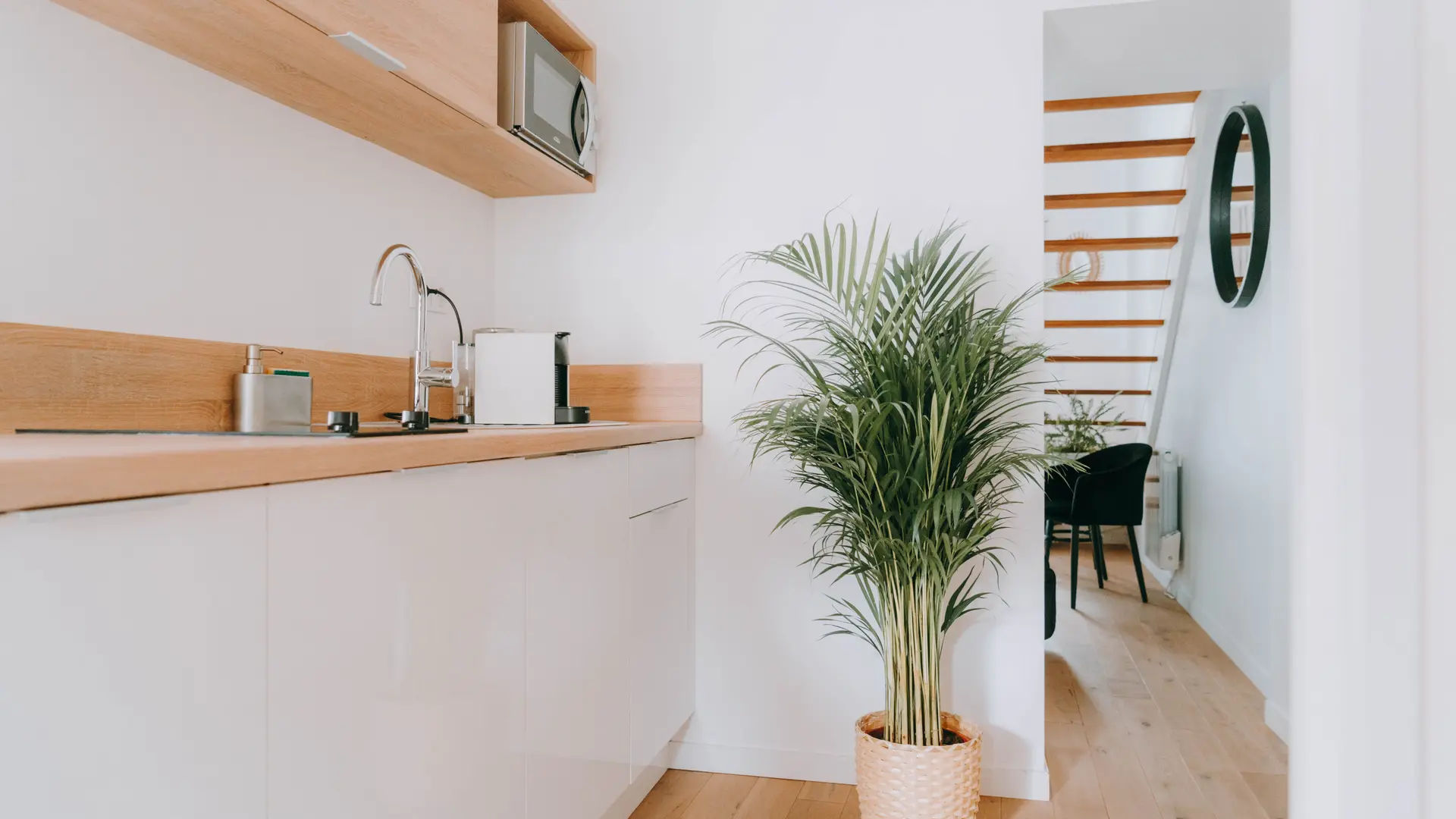 Vue espace kitchenette appartement 16 Duhamel