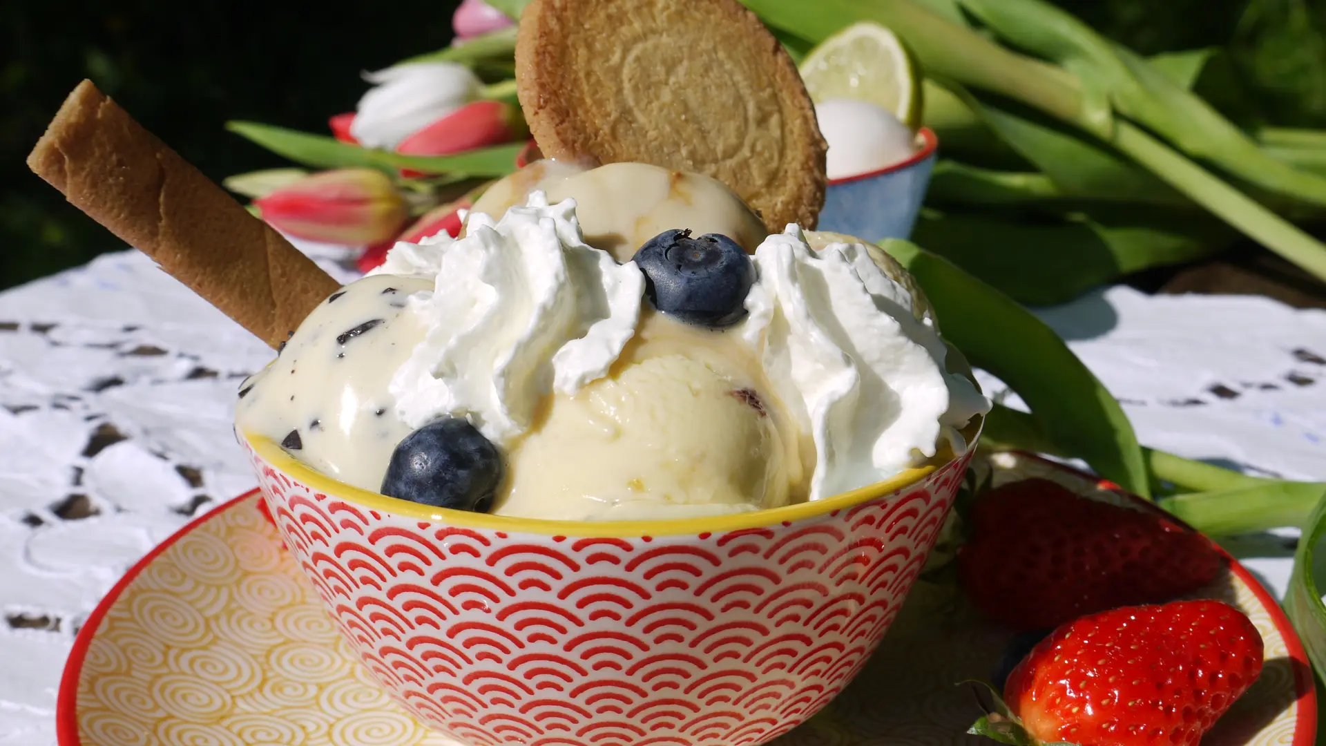 Lait crème et glace à Sains