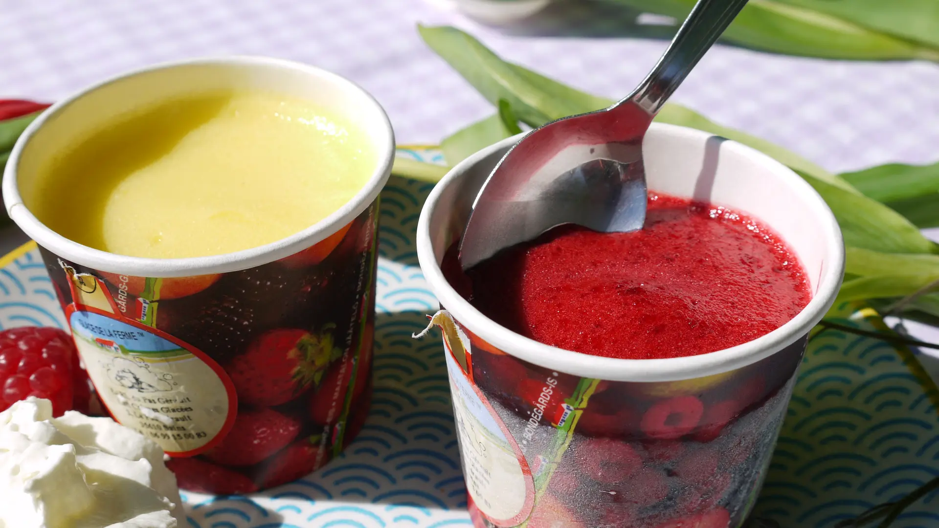Lait crème et glace à Sains