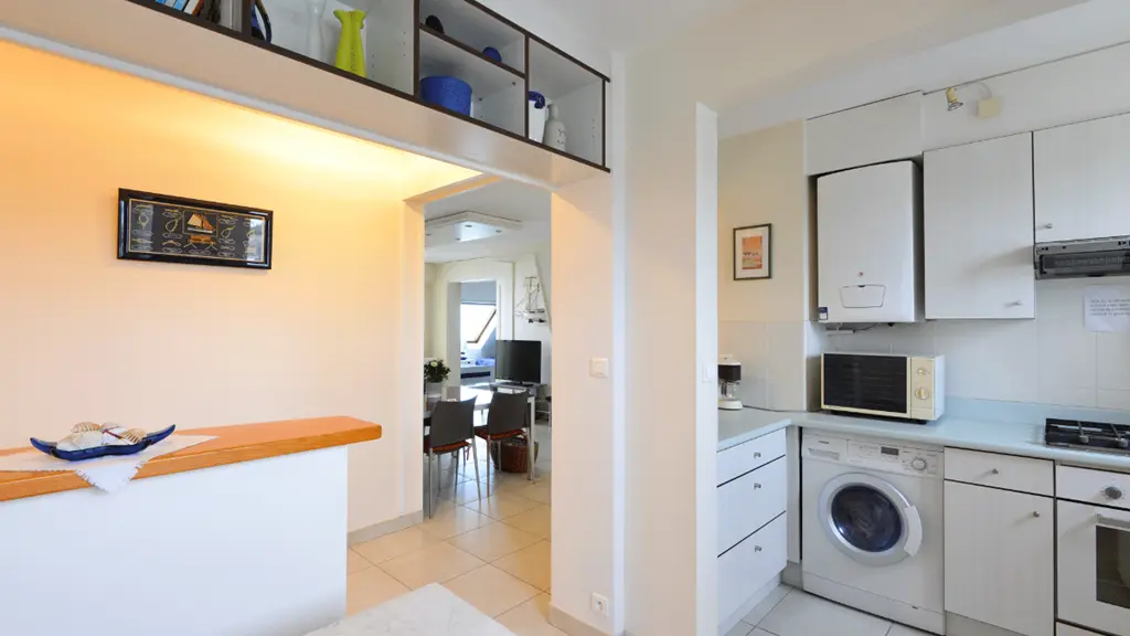 Clévacances - Meublé 56MS1249 - Appartement spacieux avec vue imprenable sur mer - Larmor-Plage - Morbihan Bretagne Sud