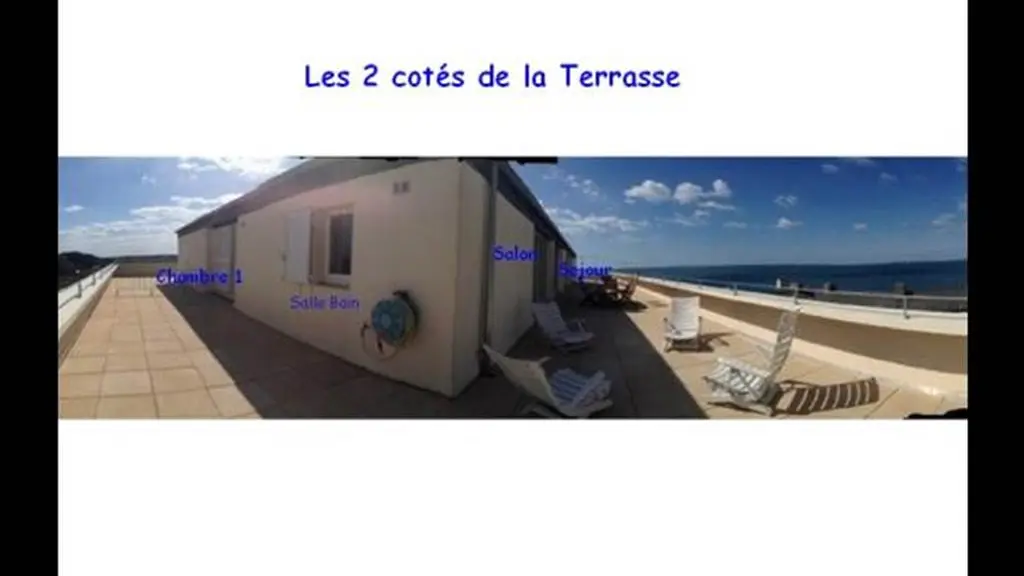 Clévacances - Meublé 56MS0767 - GOLFE du MORBIHAN, Appartement 78m2 .  très belle vue MER + TERRASSE DE 80m2, 3 chambres, direct sur plage - Arzon - Morbihan Bretagne Sud