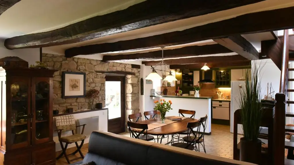 Clévacances - Meublé 56MS0142 - Longère rénovée tout confort à 500m des plages en Bretagne sud - Larmor-Plage - Morbihan Bretagne Sud