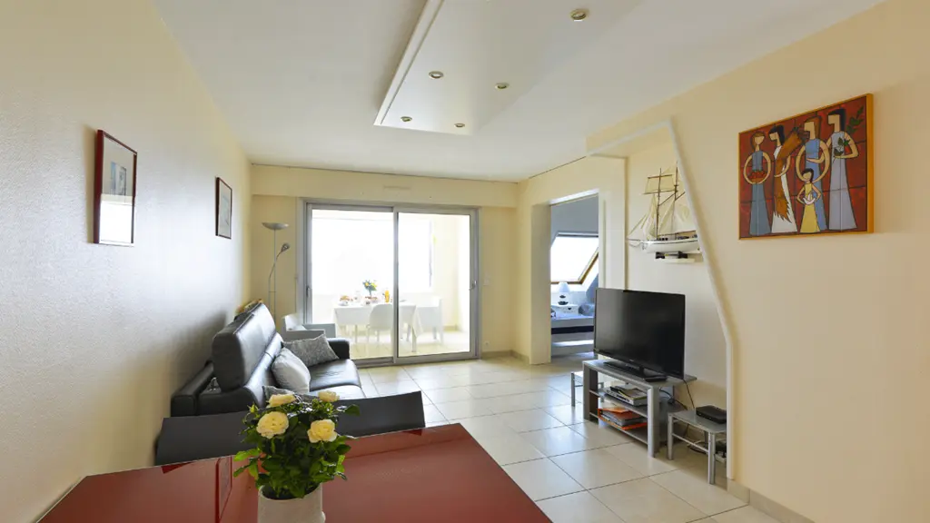 Clévacances - Meublé 56MS1249 - Appartement spacieux avec vue imprenable sur mer - Larmor-Plage - Morbihan Bretagne Sud