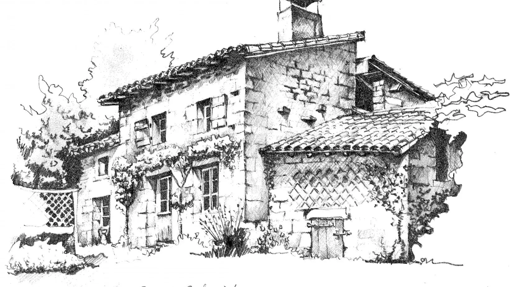 Gîte Chedeville à Ambazac Haute Vienne . Dessin de Pascal Schneider , un de nos sympathiques clients ._12