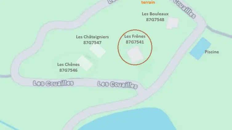 Plan masse Gite Les Frenes, Hameau de La Maridele à cussac en Haute-Vienne_37