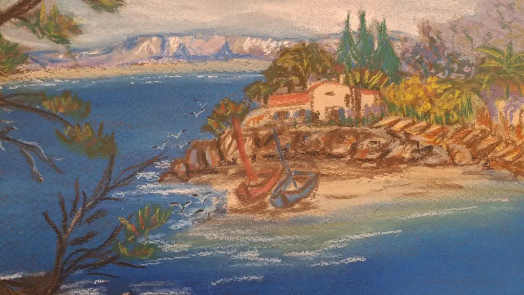 Paysage méditérannéen - Pastel