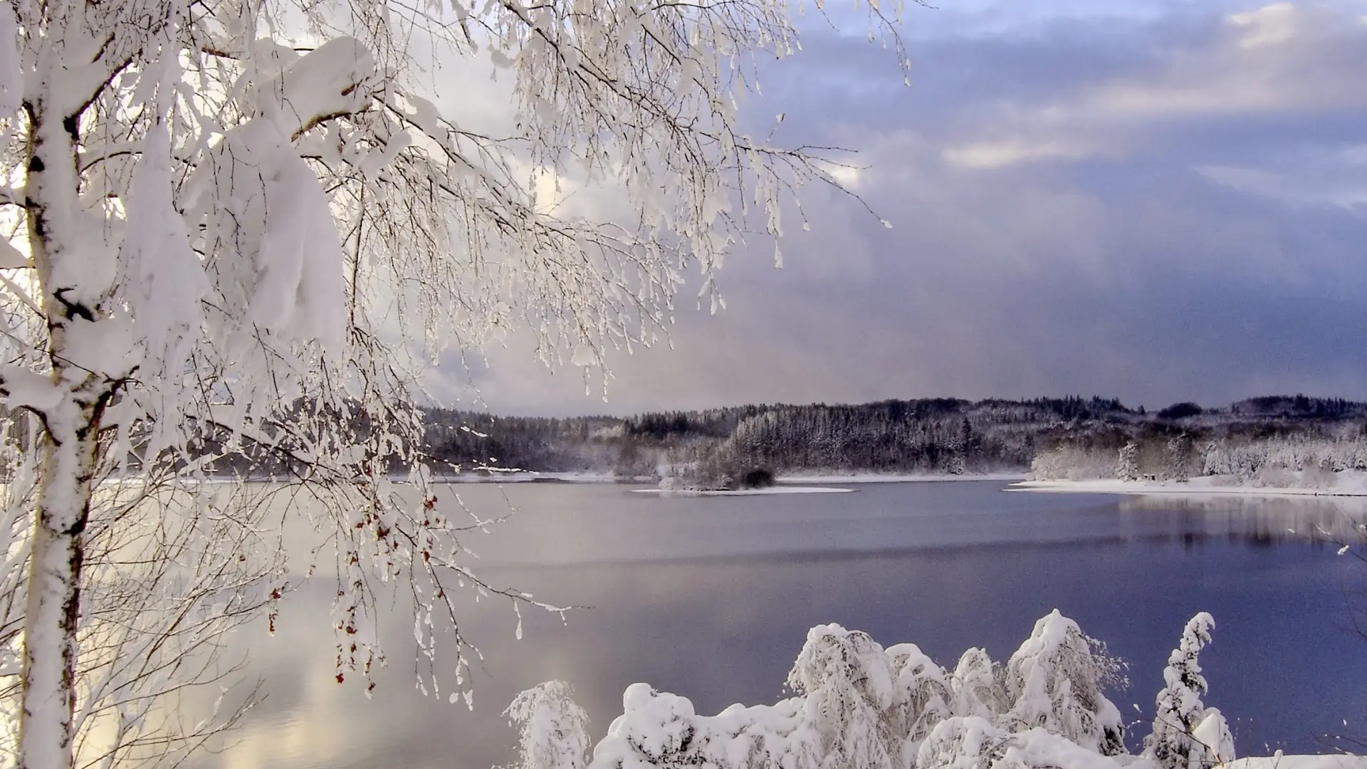 paysage enneigé la caravelle de Vassivière