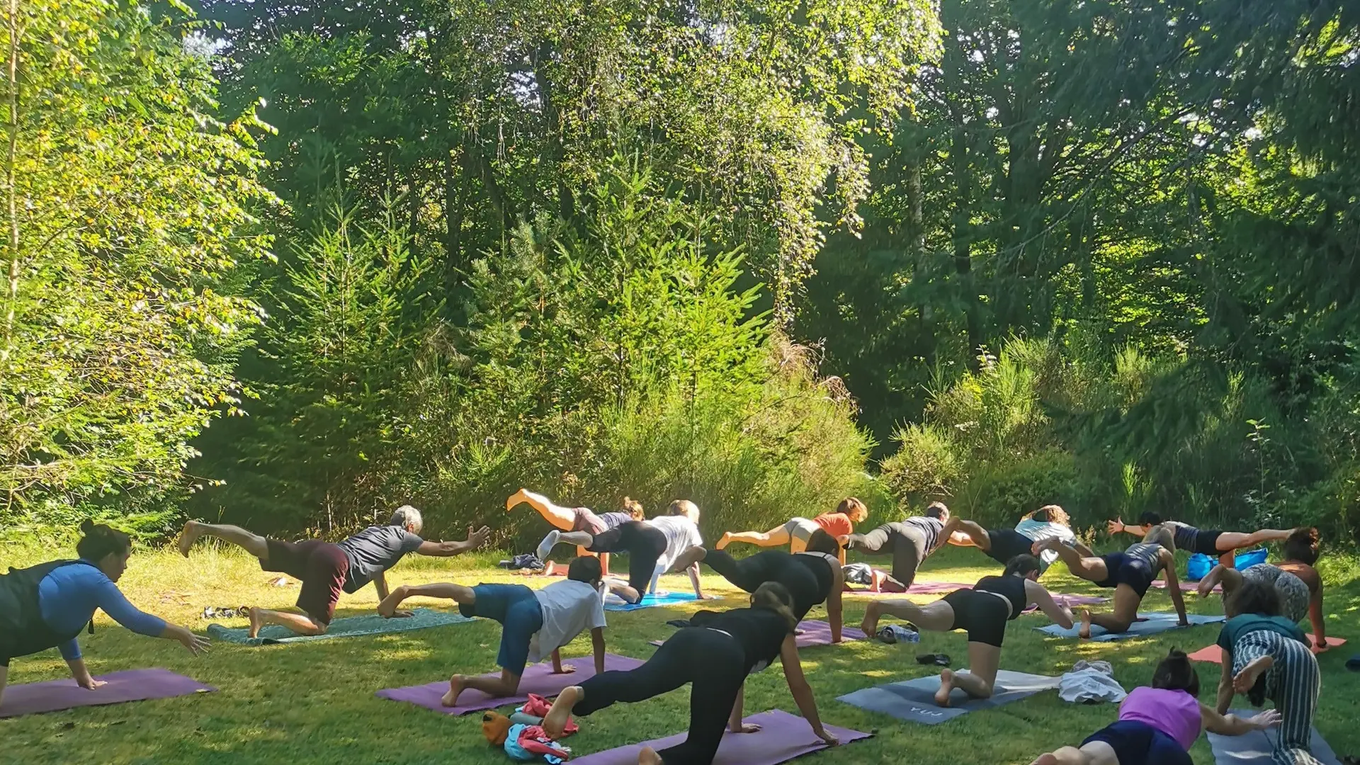 Activité yoga au camping