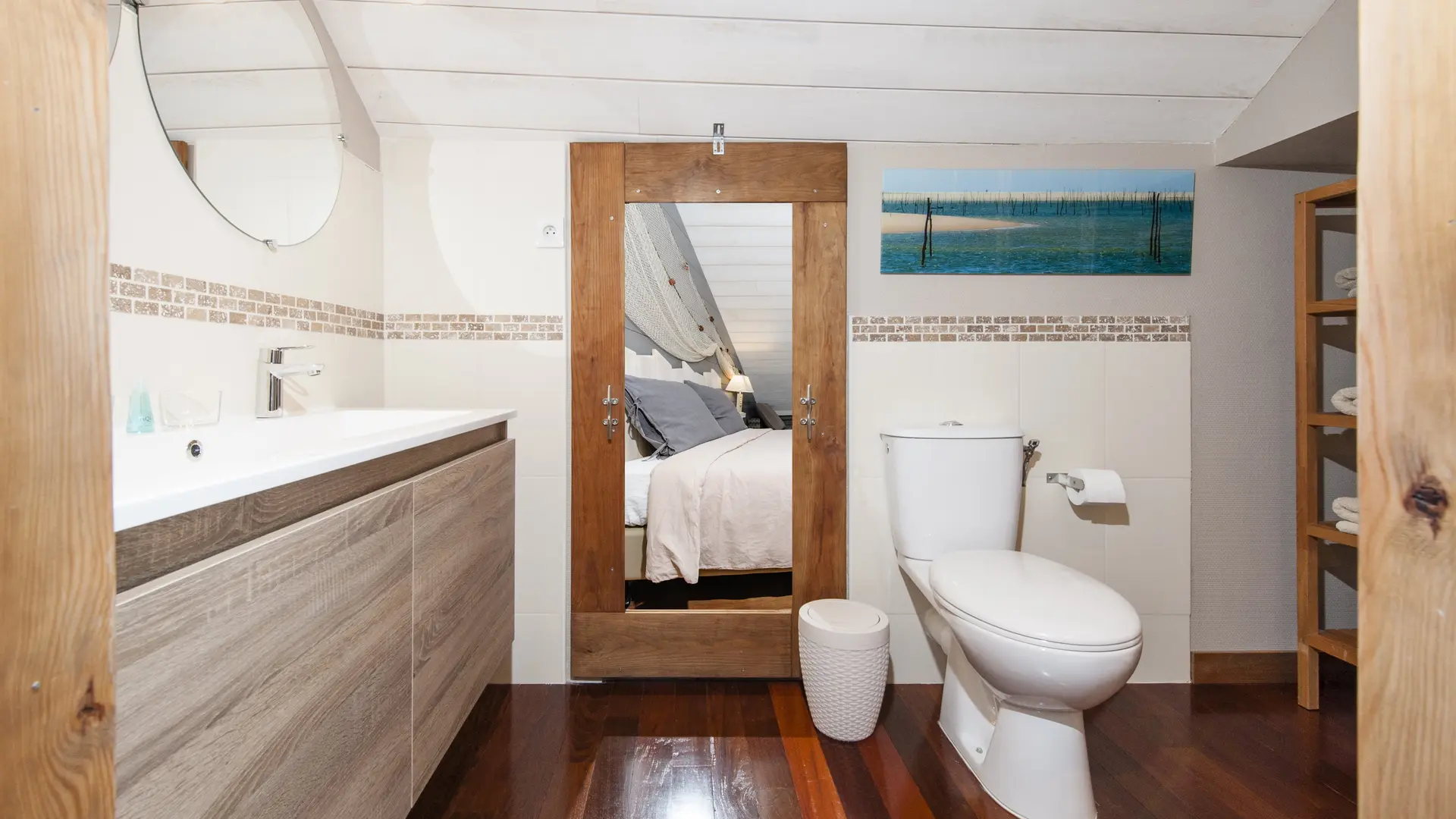 La cabane de Noreda, chambre d d'hôtes bnb à Gujan-Mestras (33) sur le bassin d'Arcachon, France.