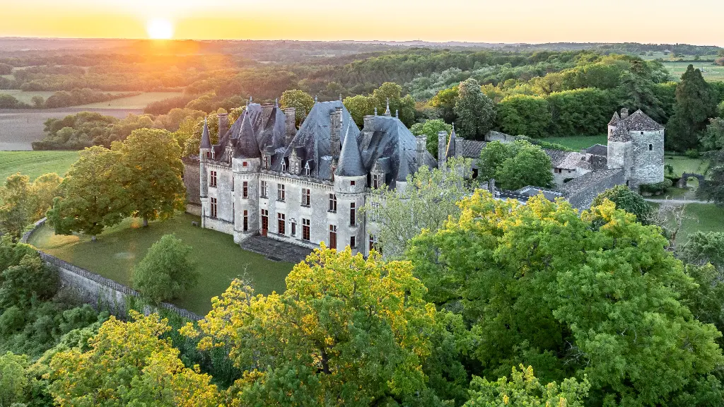 Château de Montaigne vue aérienne