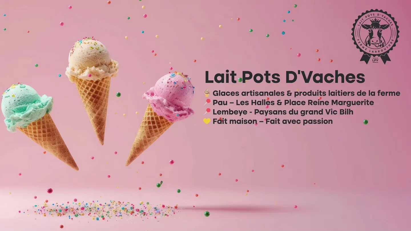 Lait pots d'vaches glaces