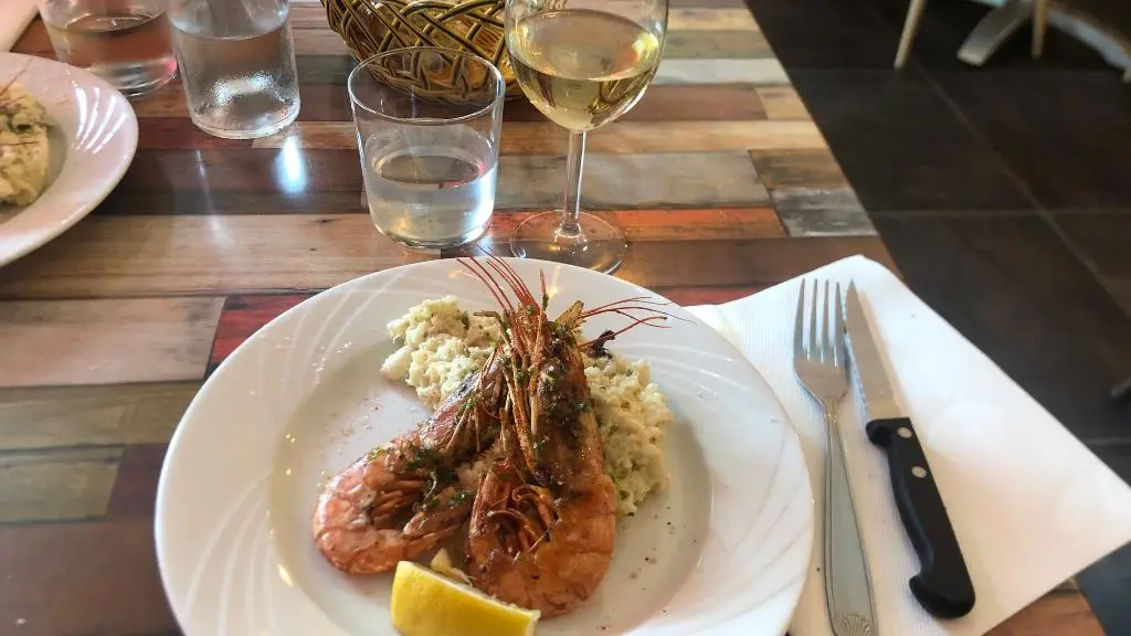 Le Central - plat du jour risotto de gambas