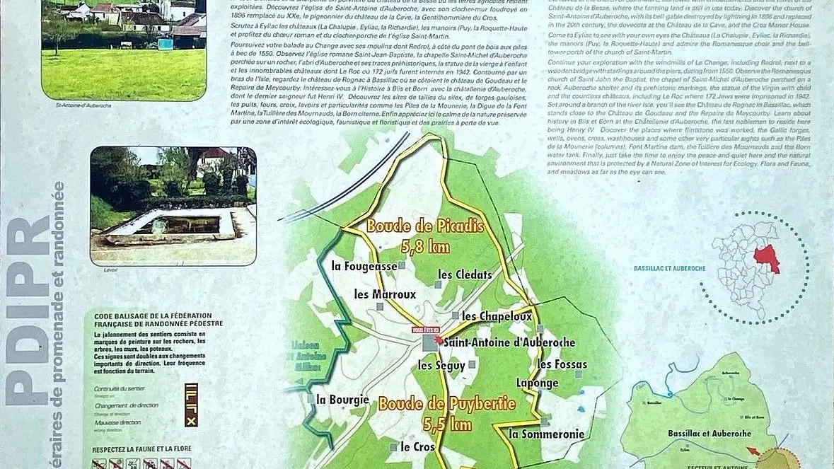 SAINT ANTOINE D'AUBEROCHE-Boucle des Picadis-Panneau d'appel