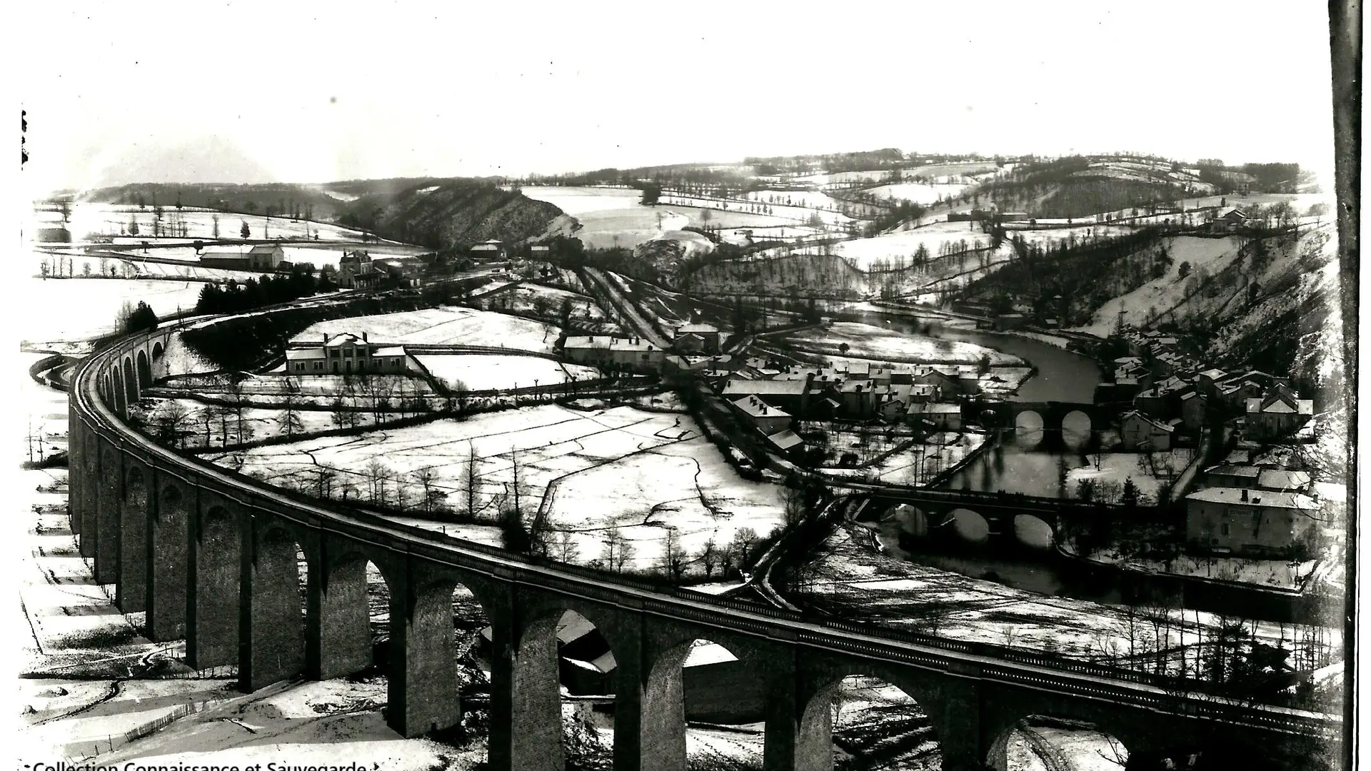 St-Léonard Viaduc sous la neige v 1900 (c) CSSL Photo Paul Colas - Crédit