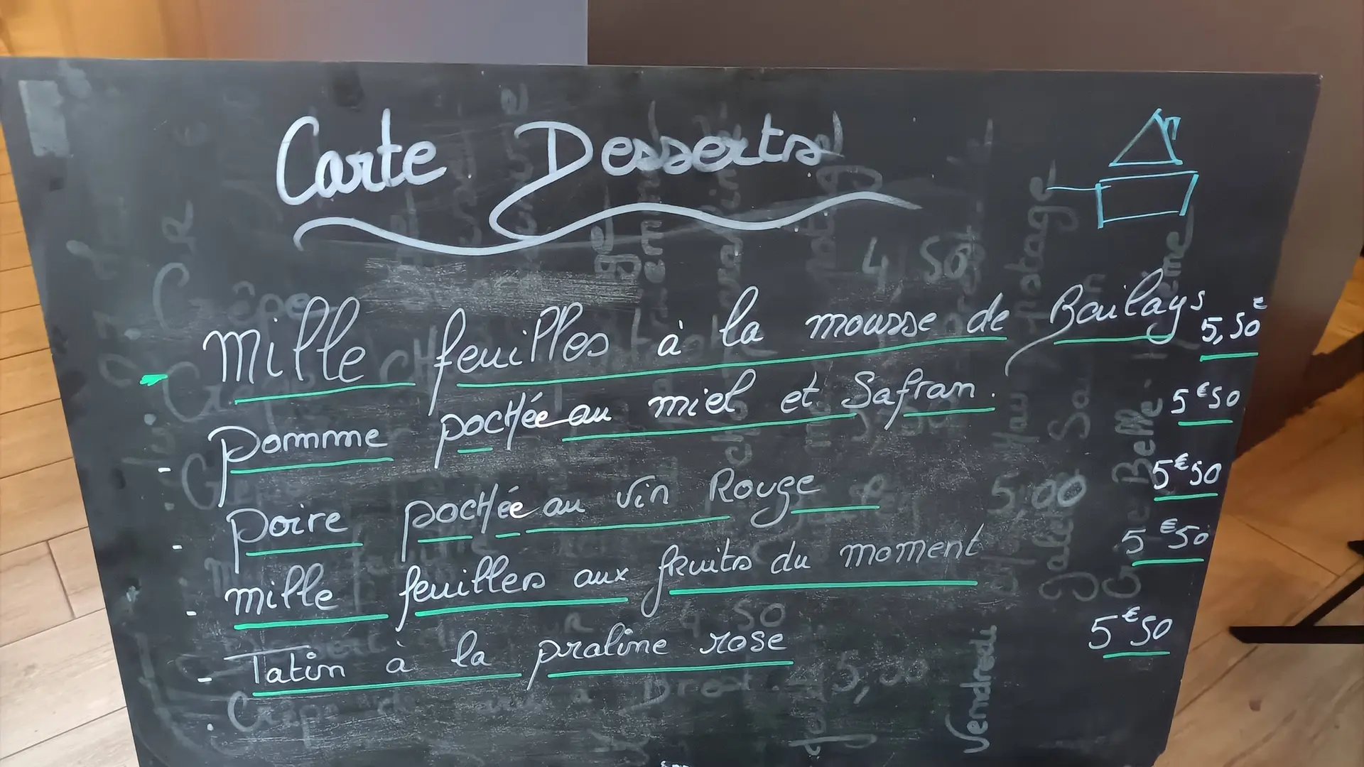 Carte des dessserts en mars 2026