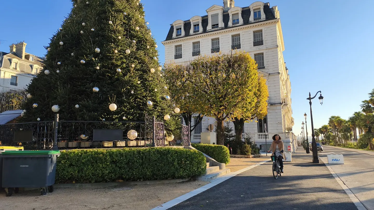 cycliste sur la voie velo