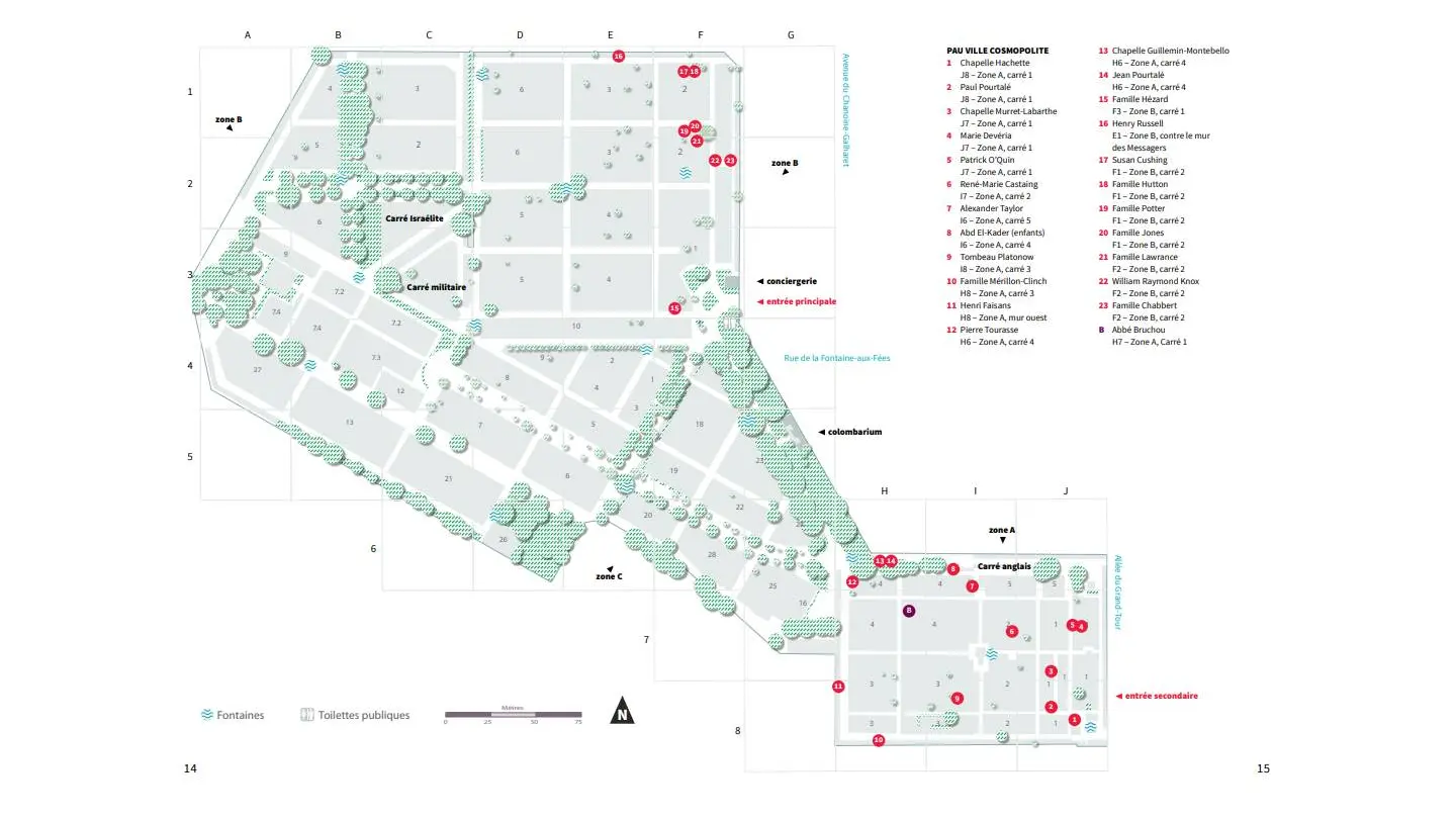 Cimetière urbain - Pau - Plan