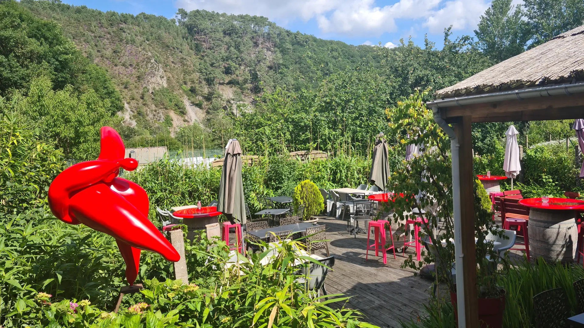 Restaurant Ô Passage - Saint-Léonard-des-Bois - terrasse avec vue