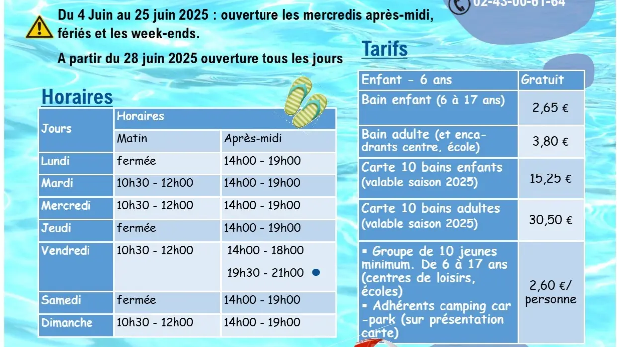 Affiche piscine ambrieres saison 2025