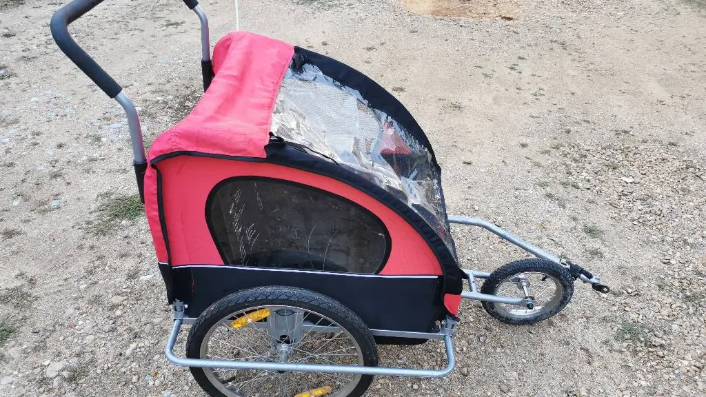 Remorque 2 enfants, convertible en poussette
