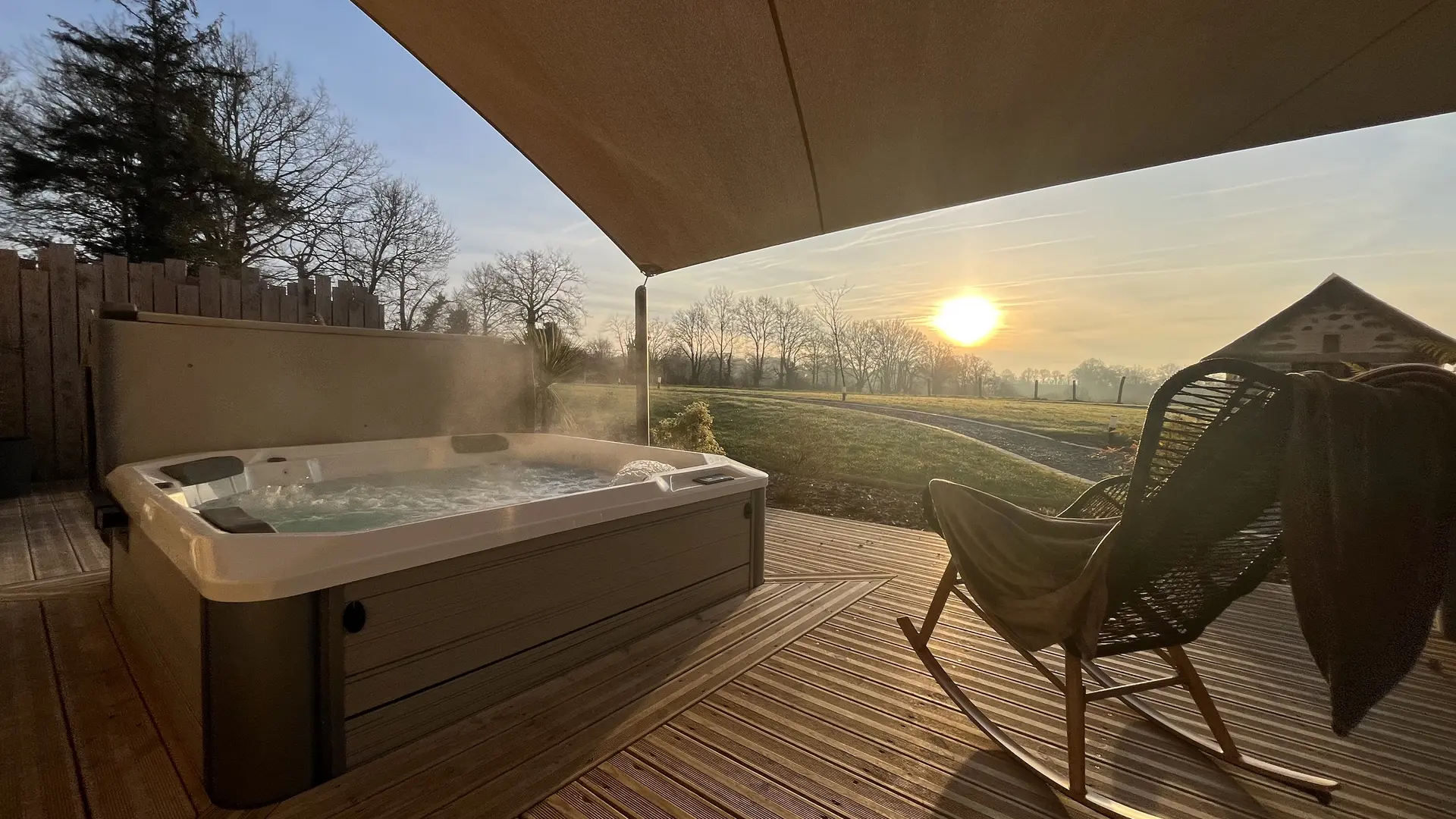 Terrasse au lever du soleil